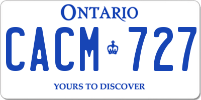 ON license plate CACM727