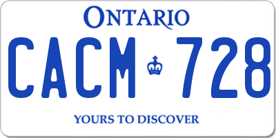 ON license plate CACM728