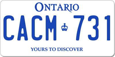 ON license plate CACM731