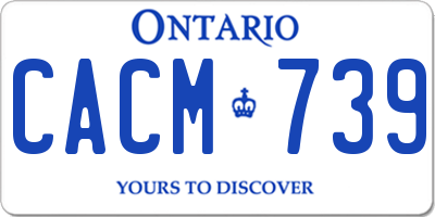 ON license plate CACM739