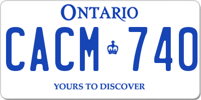 ON license plate CACM740