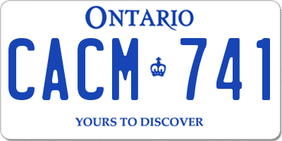 ON license plate CACM741