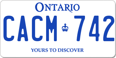 ON license plate CACM742