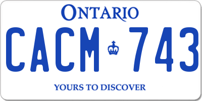 ON license plate CACM743