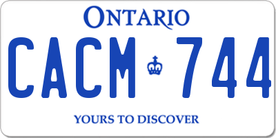 ON license plate CACM744