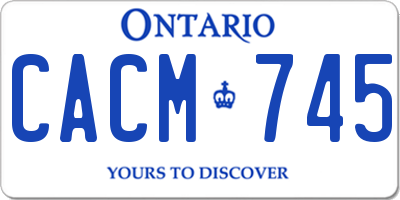 ON license plate CACM745