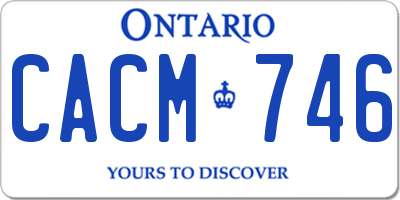 ON license plate CACM746