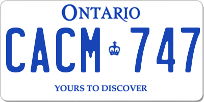 ON license plate CACM747