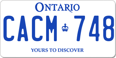 ON license plate CACM748