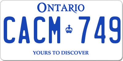 ON license plate CACM749