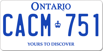 ON license plate CACM751