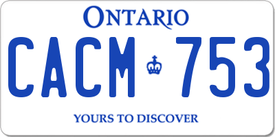 ON license plate CACM753