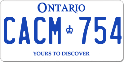 ON license plate CACM754