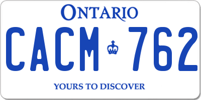 ON license plate CACM762