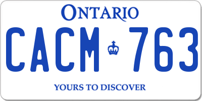 ON license plate CACM763