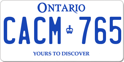 ON license plate CACM765