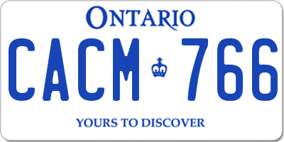 ON license plate CACM766