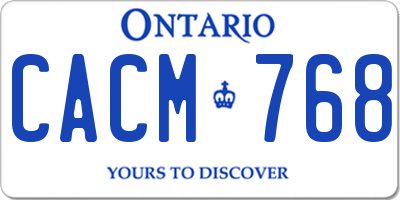 ON license plate CACM768