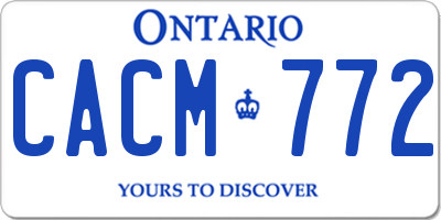 ON license plate CACM772