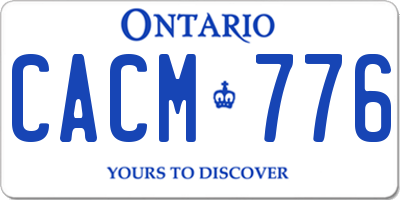 ON license plate CACM776