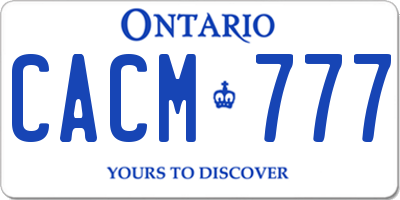 ON license plate CACM777