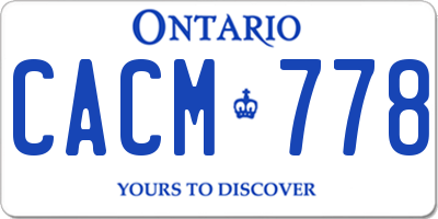 ON license plate CACM778