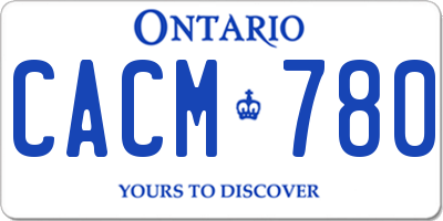 ON license plate CACM780