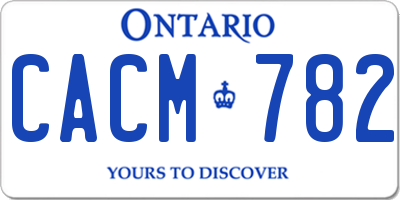 ON license plate CACM782