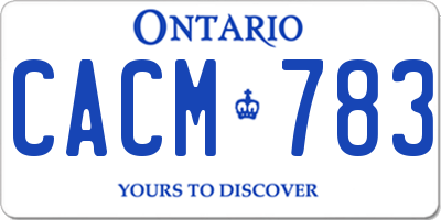 ON license plate CACM783