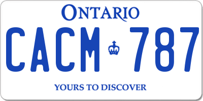 ON license plate CACM787