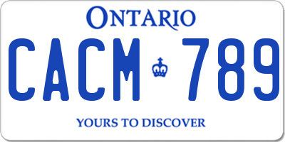 ON license plate CACM789