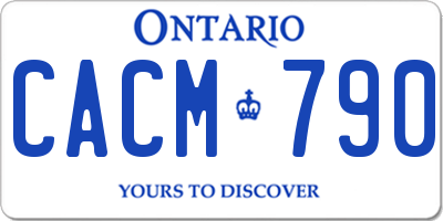 ON license plate CACM790