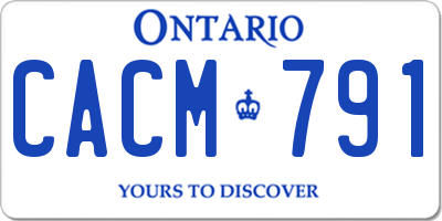 ON license plate CACM791