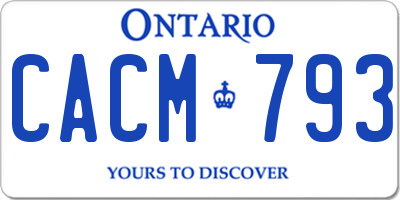 ON license plate CACM793