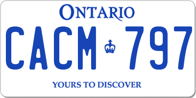 ON license plate CACM797