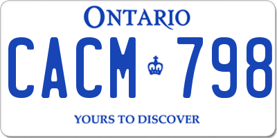 ON license plate CACM798