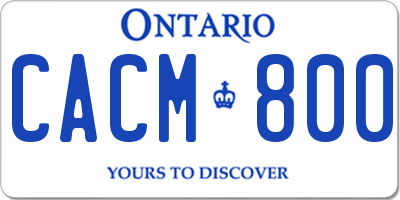 ON license plate CACM800