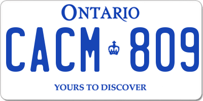 ON license plate CACM809