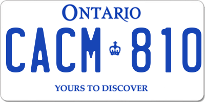 ON license plate CACM810