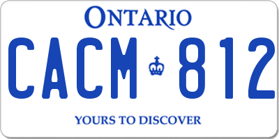 ON license plate CACM812