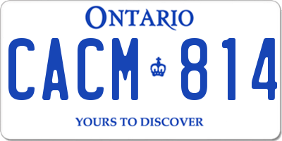 ON license plate CACM814