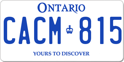 ON license plate CACM815