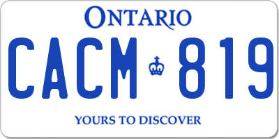 ON license plate CACM819