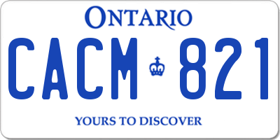 ON license plate CACM821