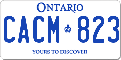 ON license plate CACM823