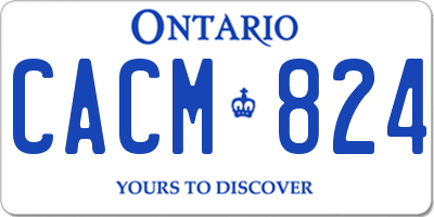 ON license plate CACM824