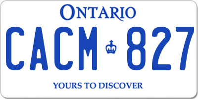 ON license plate CACM827