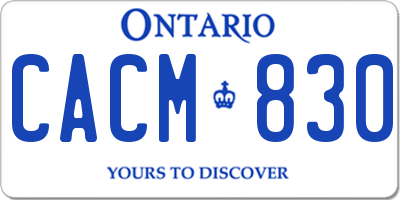 ON license plate CACM830