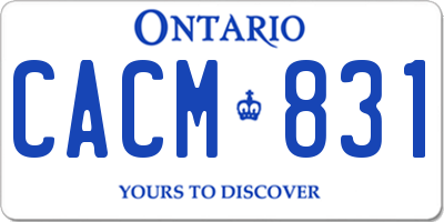 ON license plate CACM831