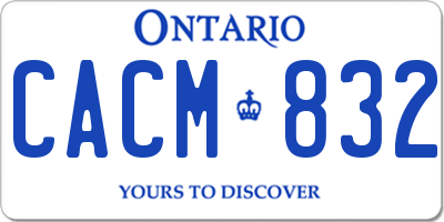 ON license plate CACM832